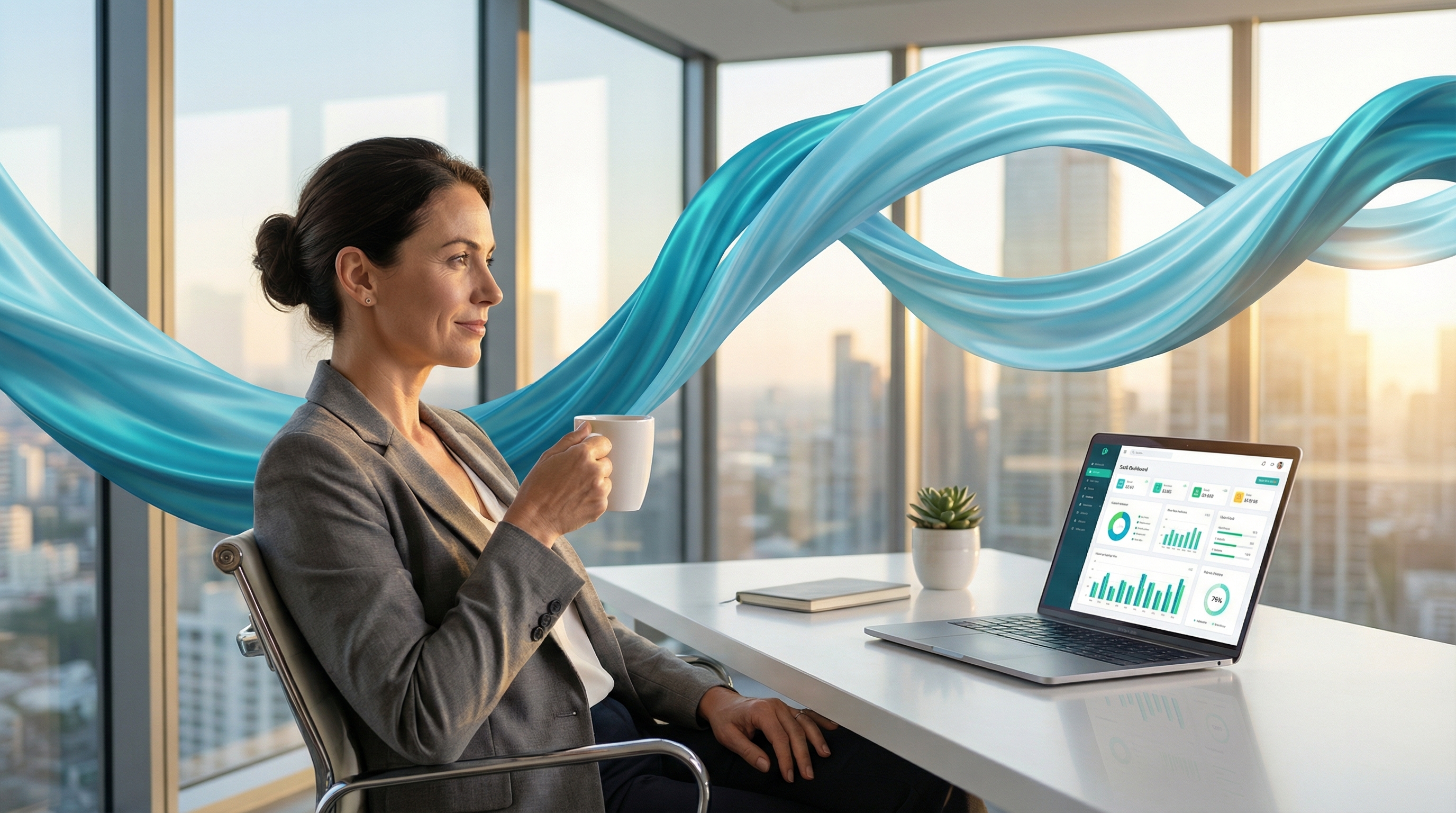 Sales leader reviewing up-to-date pipeline information